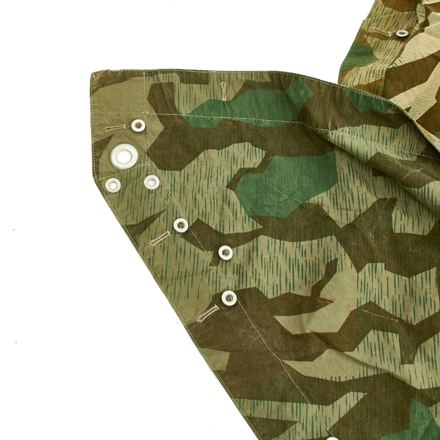 Original German WWII Zeltbahn Tent Quarter & Poncho in Splinter Pattern Reversible Camouflage