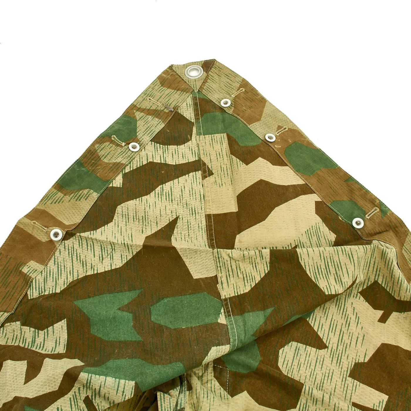 Original German WWII Zeltbahn Tent Quarter & Poncho in Splinter Pattern Reversible Camouflage