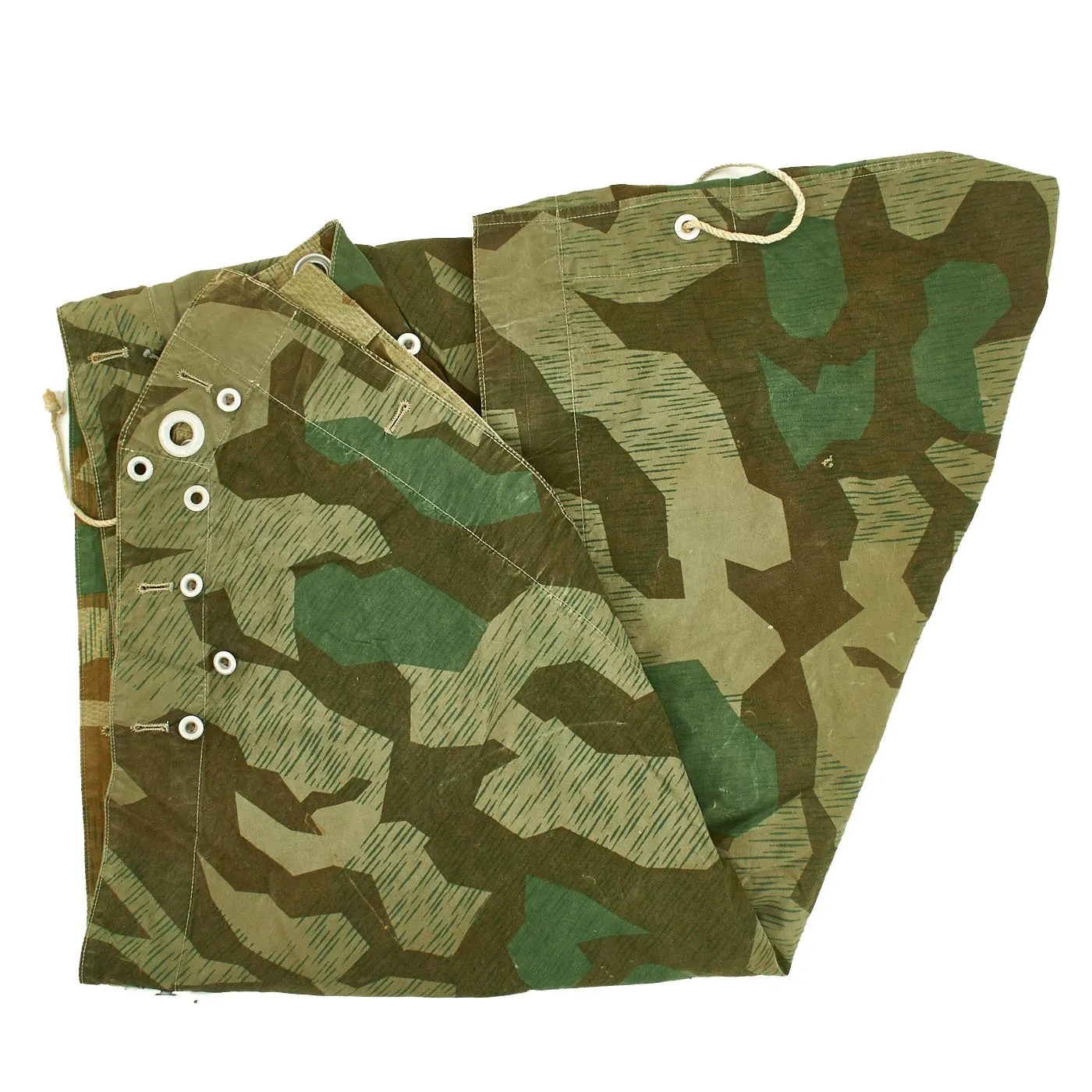 Original German WWII Zeltbahn Tent Quarter & Poncho in Splinter Pattern Reversible Camouflage