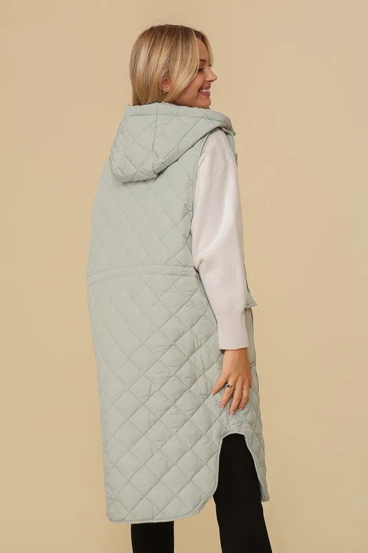 Oversized Quilted Midi Jacket