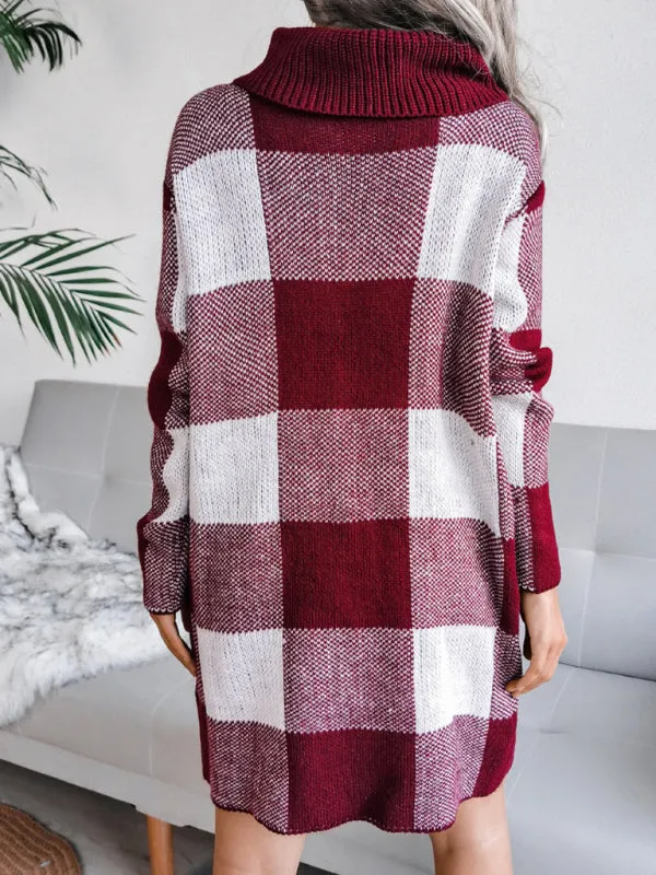 Party Whispers Turtleneck Plaid Sweater Dress | Cute new years outfits | Short Sweater Dress