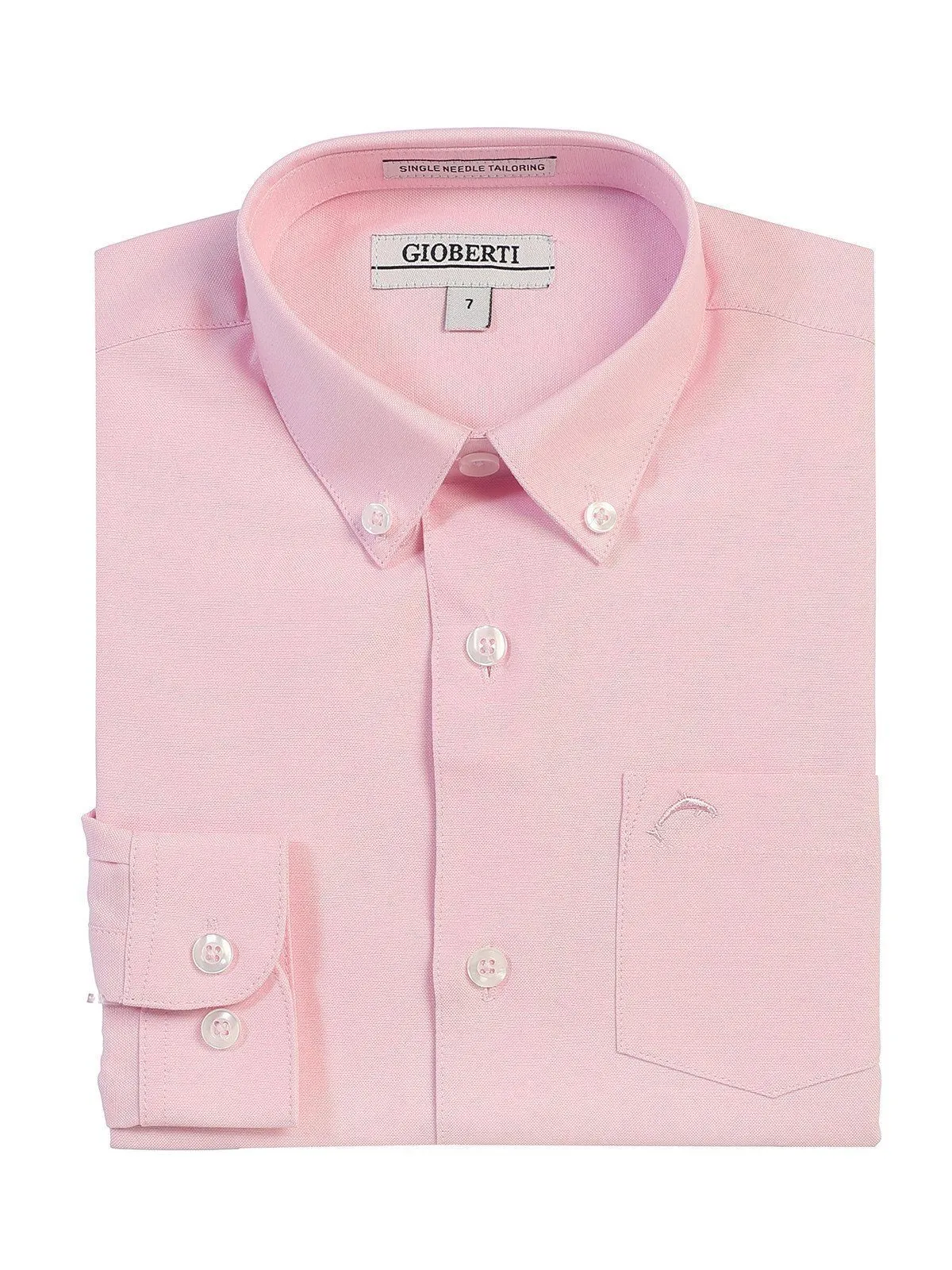 Pink Boys Long Sleeve Oxford Button Down Dress Shirt