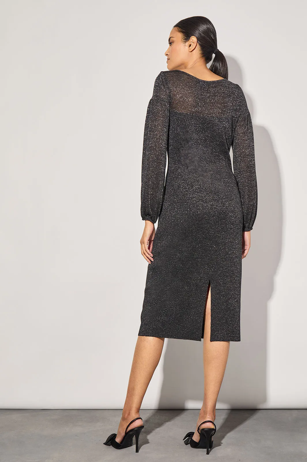 Plus Size Shimmer Knit Midi Sheath Dress