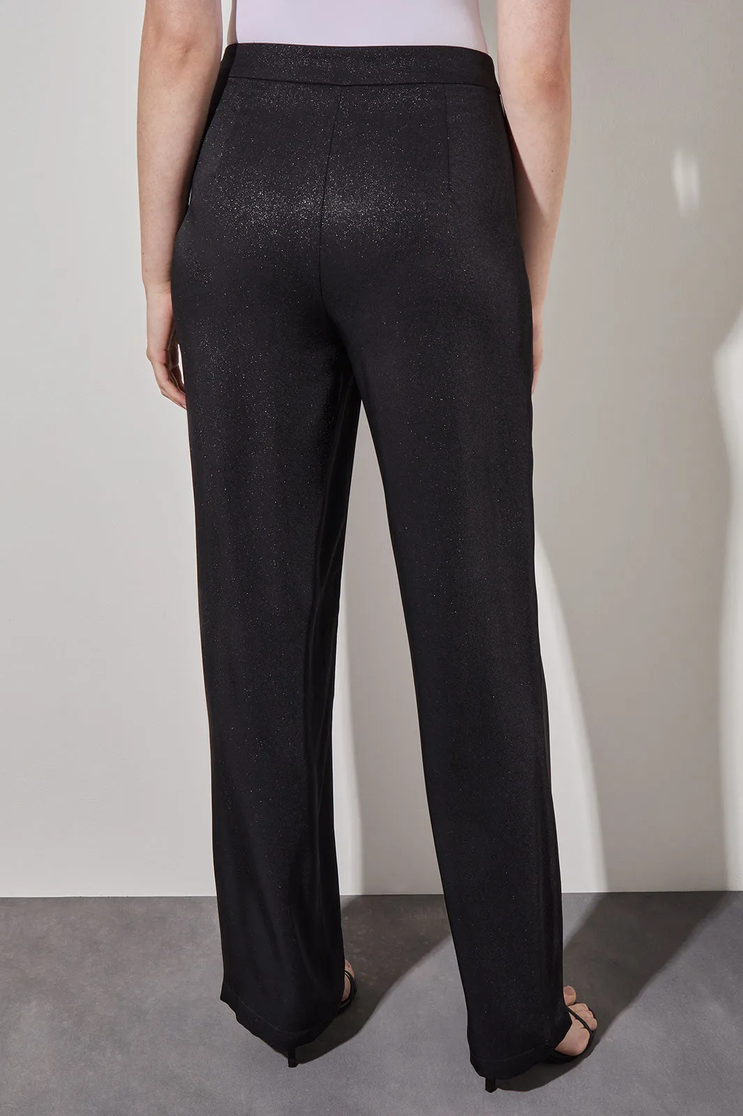 Plus Size Shimmer Woven Straight-Leg Pants