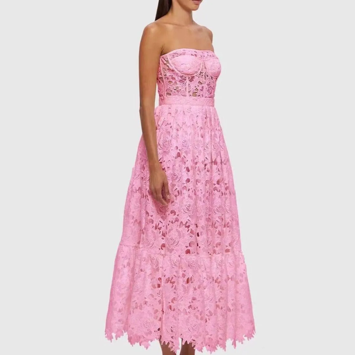 Rafaela Guipure Lace Midi Dress