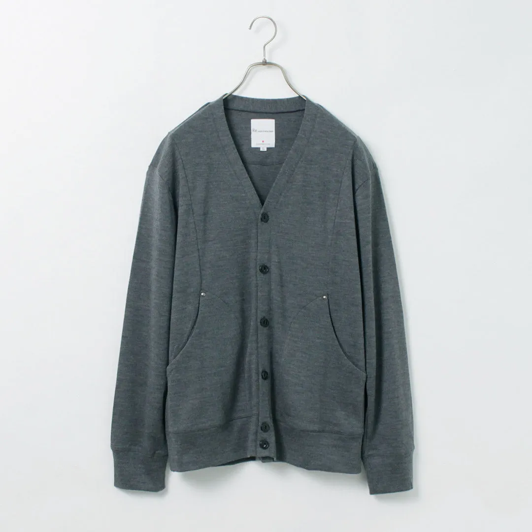 RE MADE IN TOKYO JAPAN / Dress Wool Knit Round Cut Cardigan