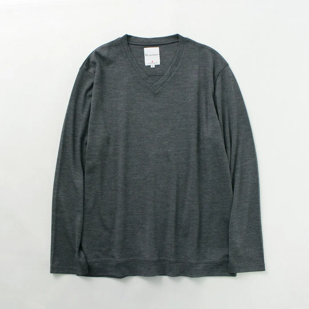 RE MADE IN TOKYO JAPAN / Dress Wool Knit V-Neck