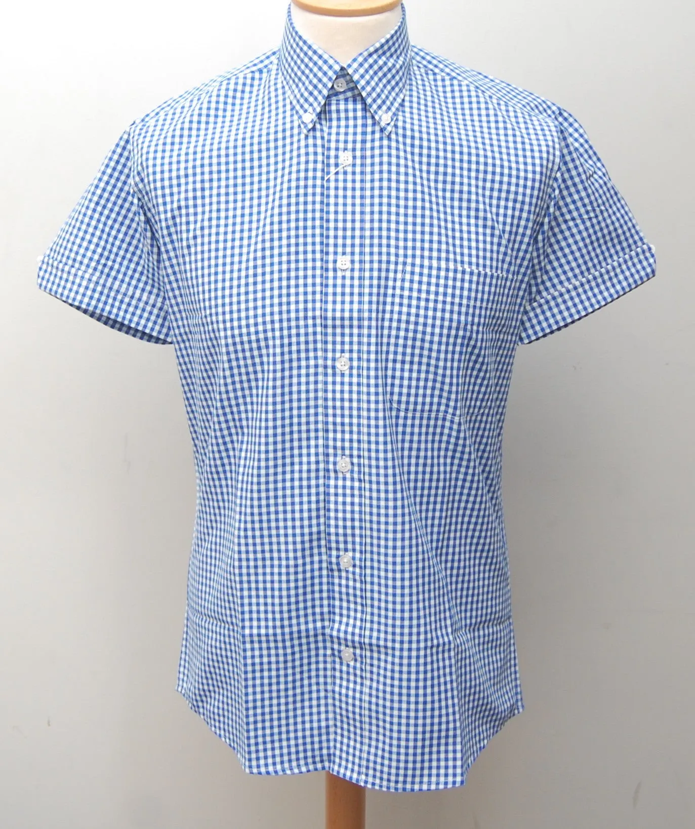 Relco Blue Gingham Short Sleeve Shirt