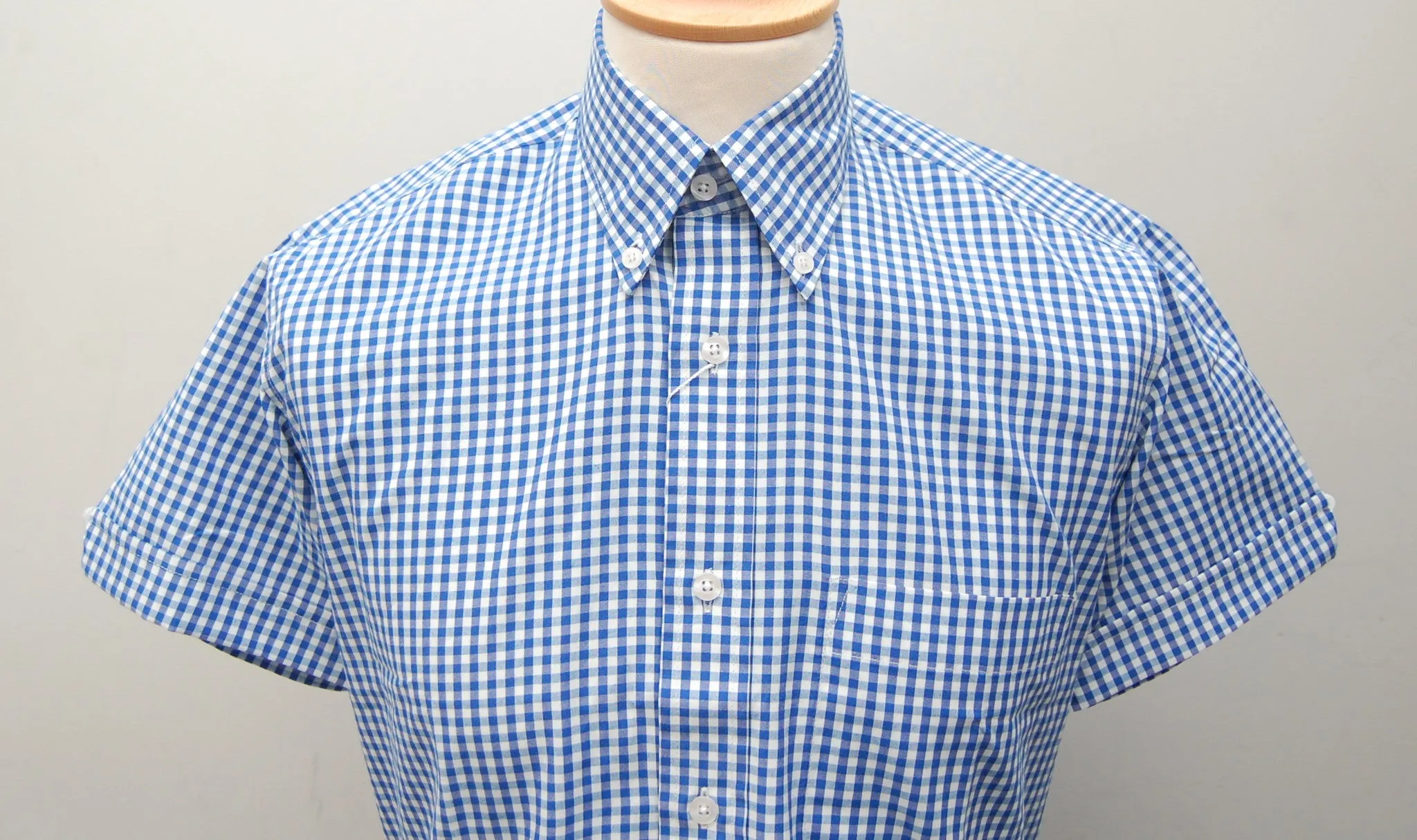 Relco Blue Gingham Short Sleeve Shirt