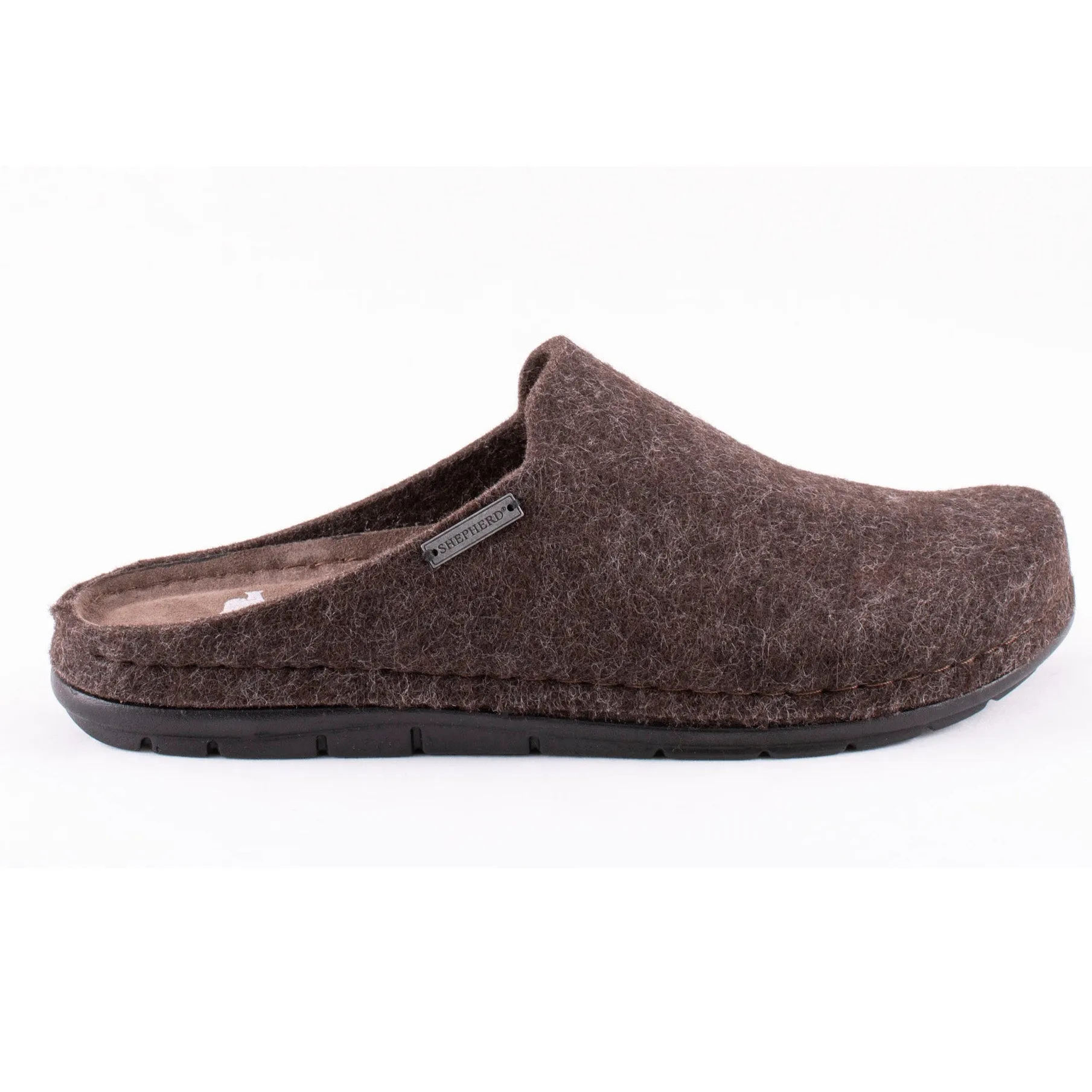 SAMUEL Shepherd Mens Wool Slip On Slippers with Sole