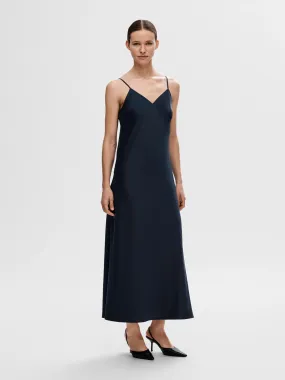 Selected Femme Satin Maxi Dress Dark Sapphire