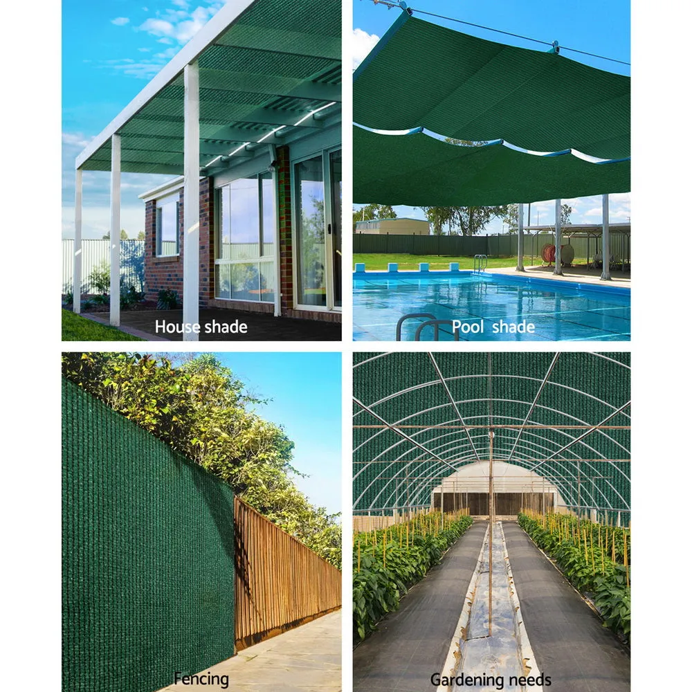 Shade Sail Cloth Mesh 70% UV Block Greenhouse Pool Patio Carport 3.66 x 30M Green