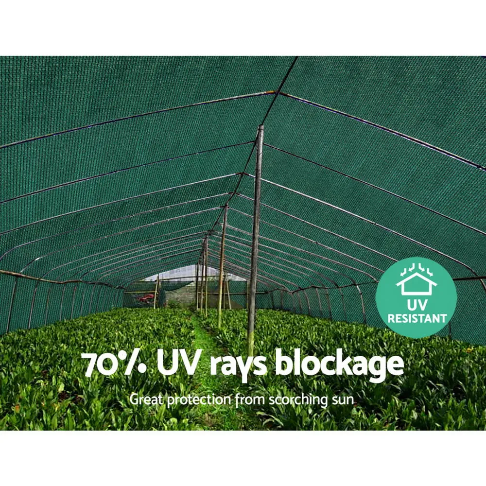 Shade Sail Cloth Mesh 70% UV Block Greenhouse Pool Patio Carport 3.66 x 30M Green