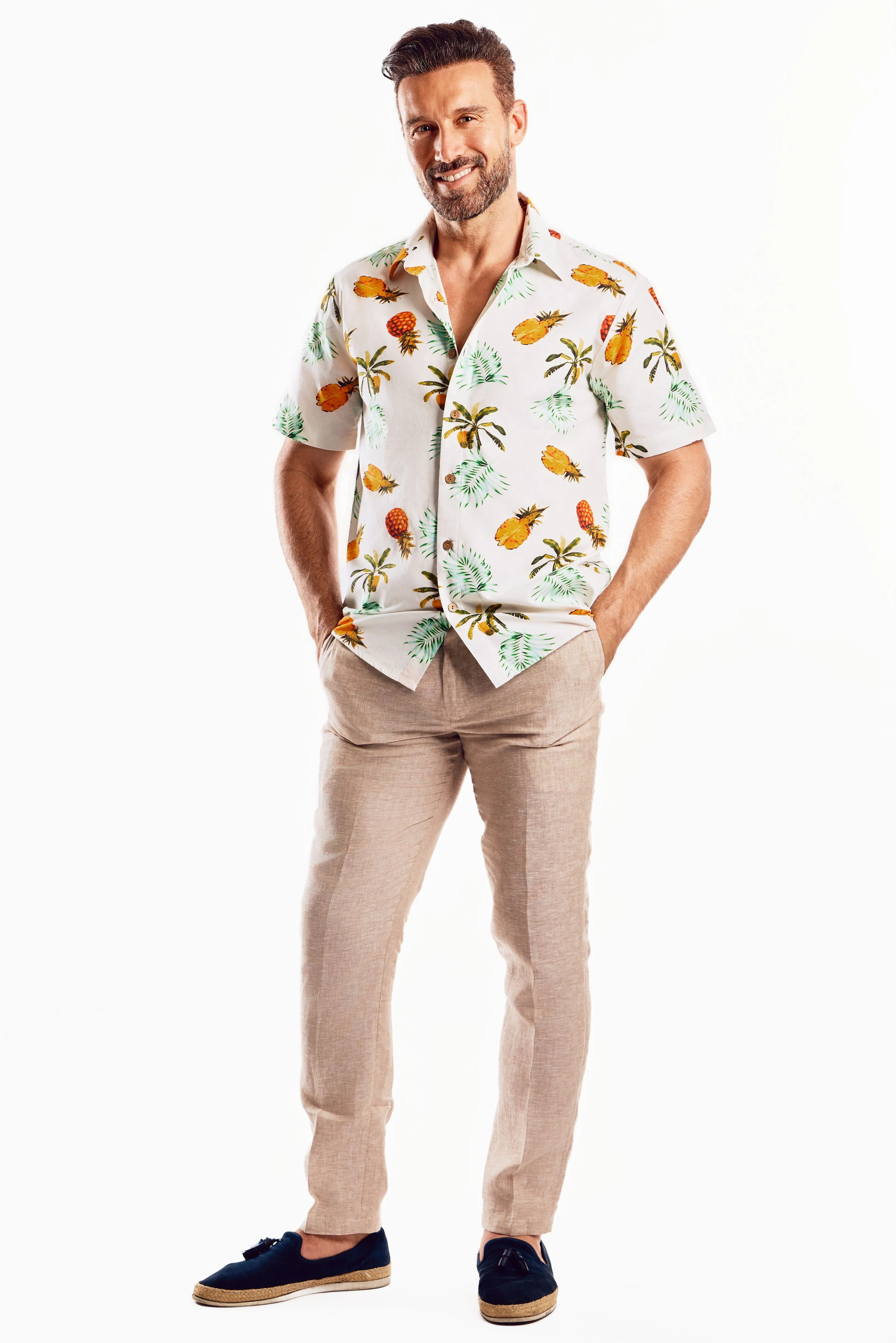 Short Sleeve Island Pine Print Shirt