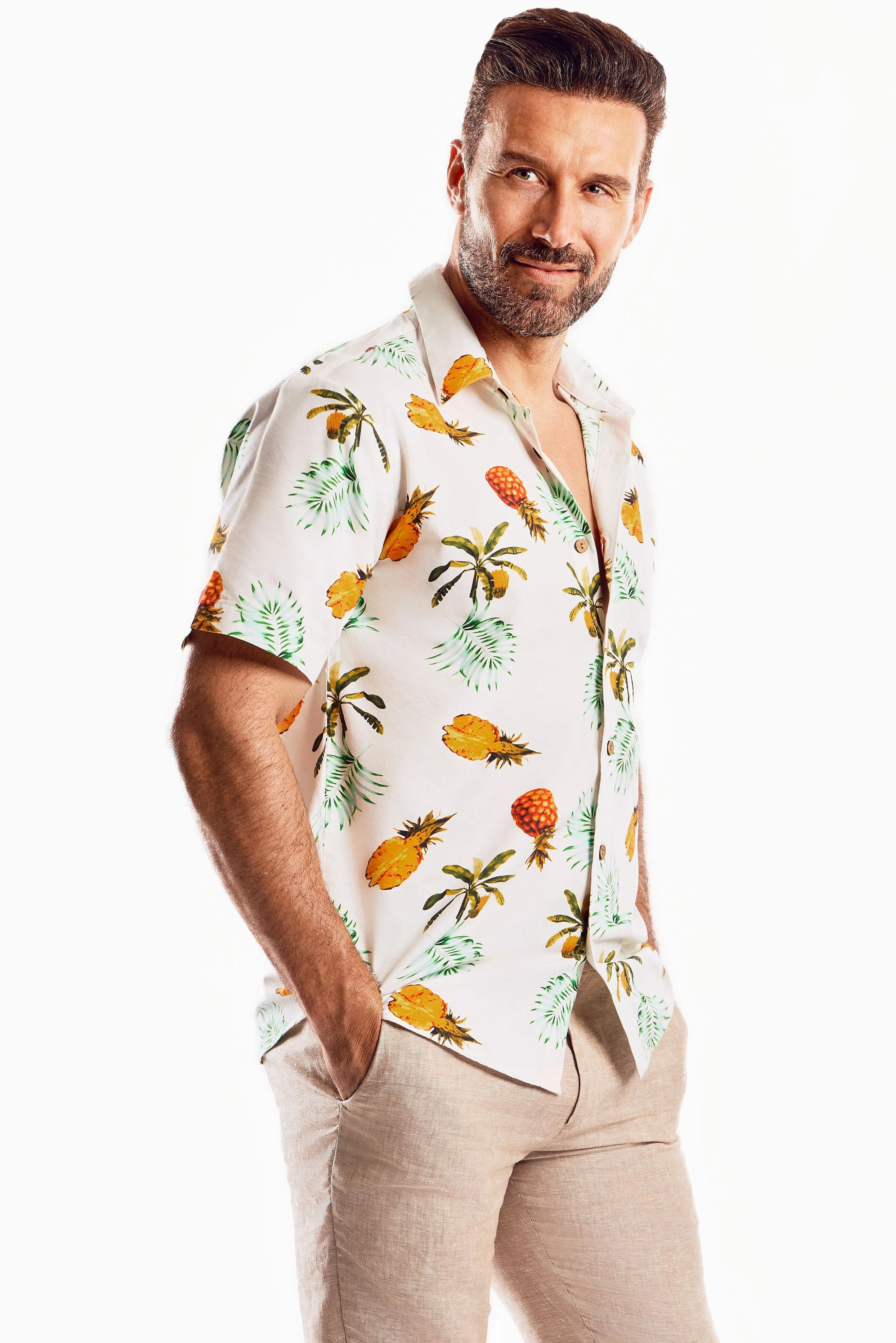 Short Sleeve Island Pine Print Shirt