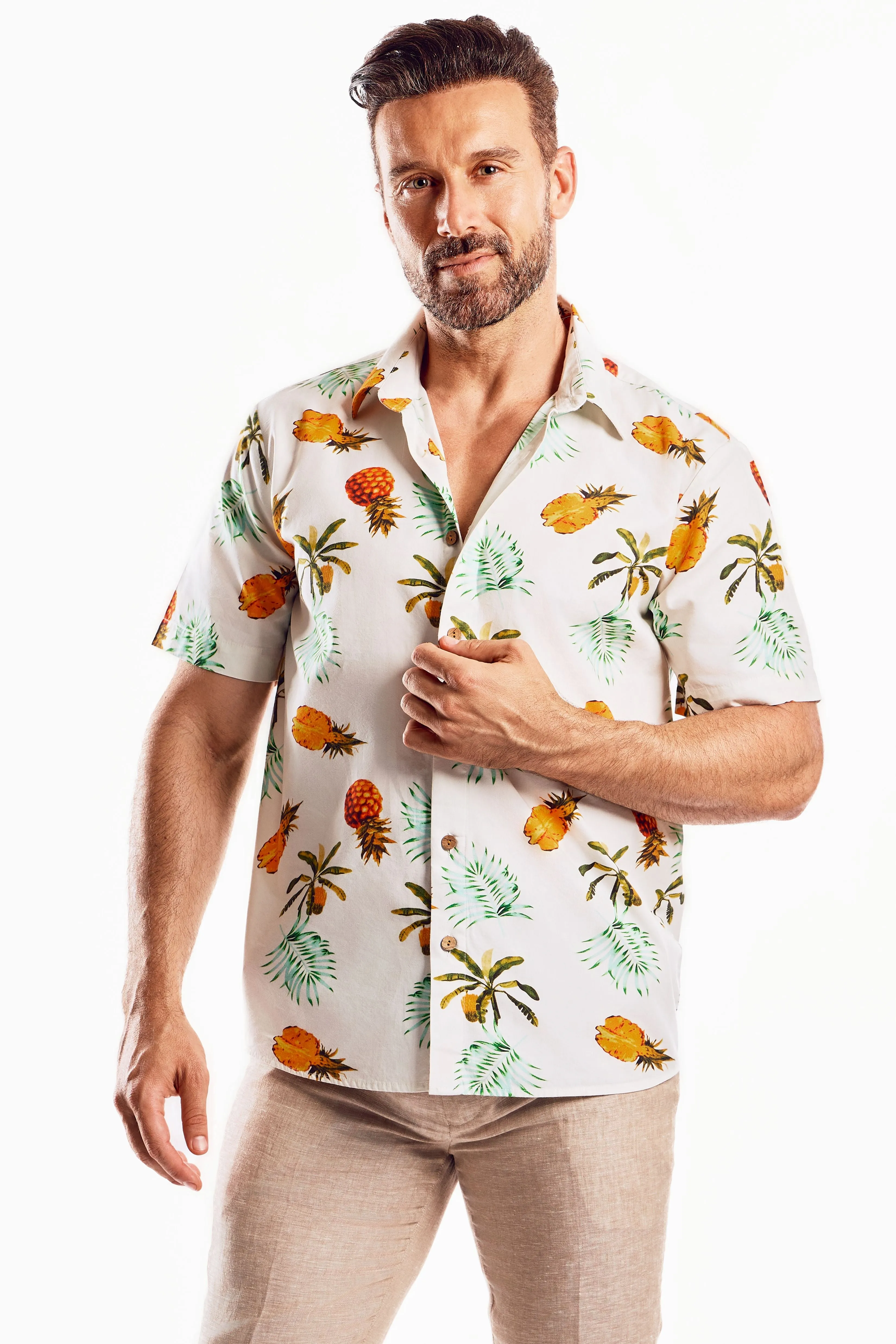 Short Sleeve Island Pine Print Shirt