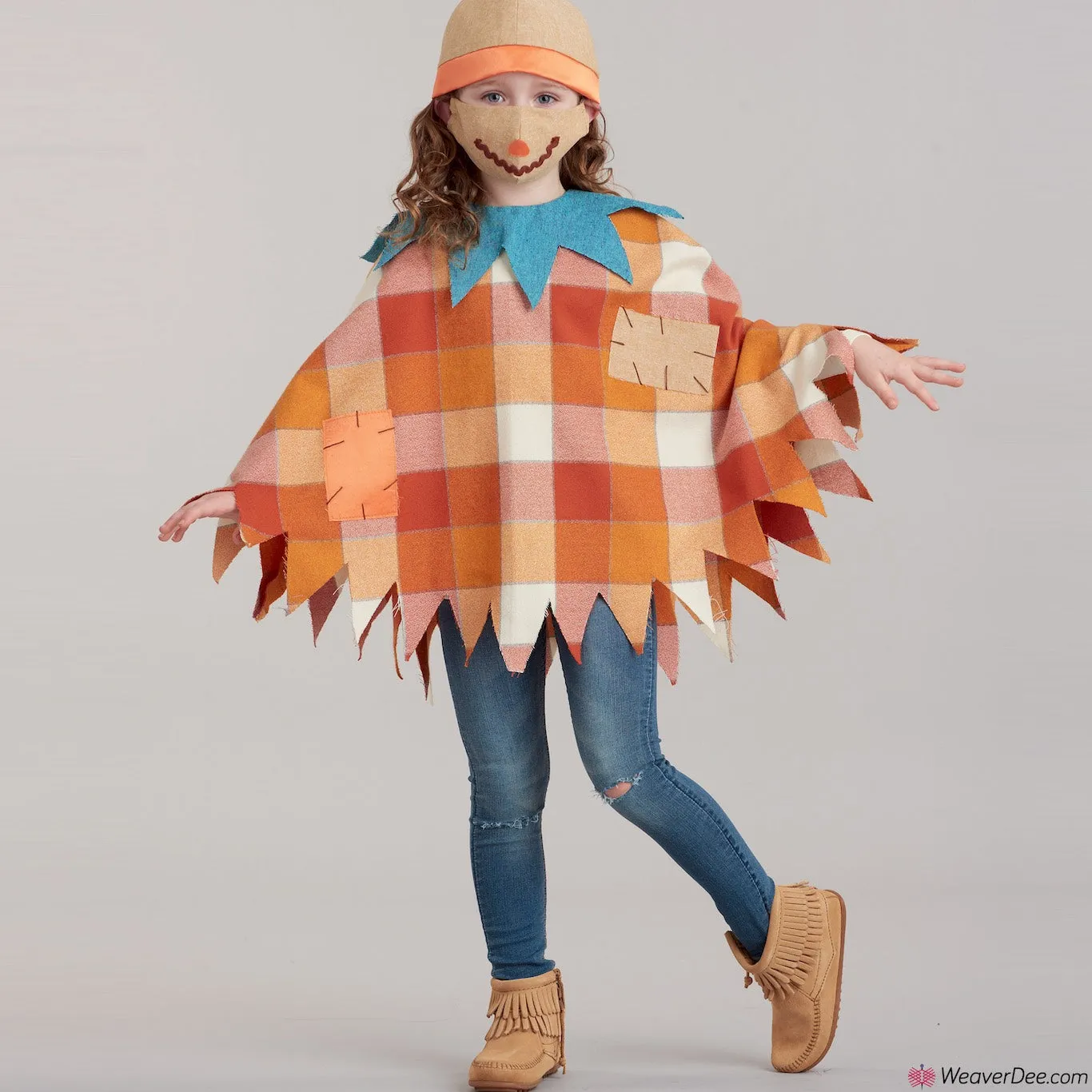 Simplicity Pattern S9351 Children's Poncho Costumes - Pumpkin, Scarecrow, Ghost, Skeleton