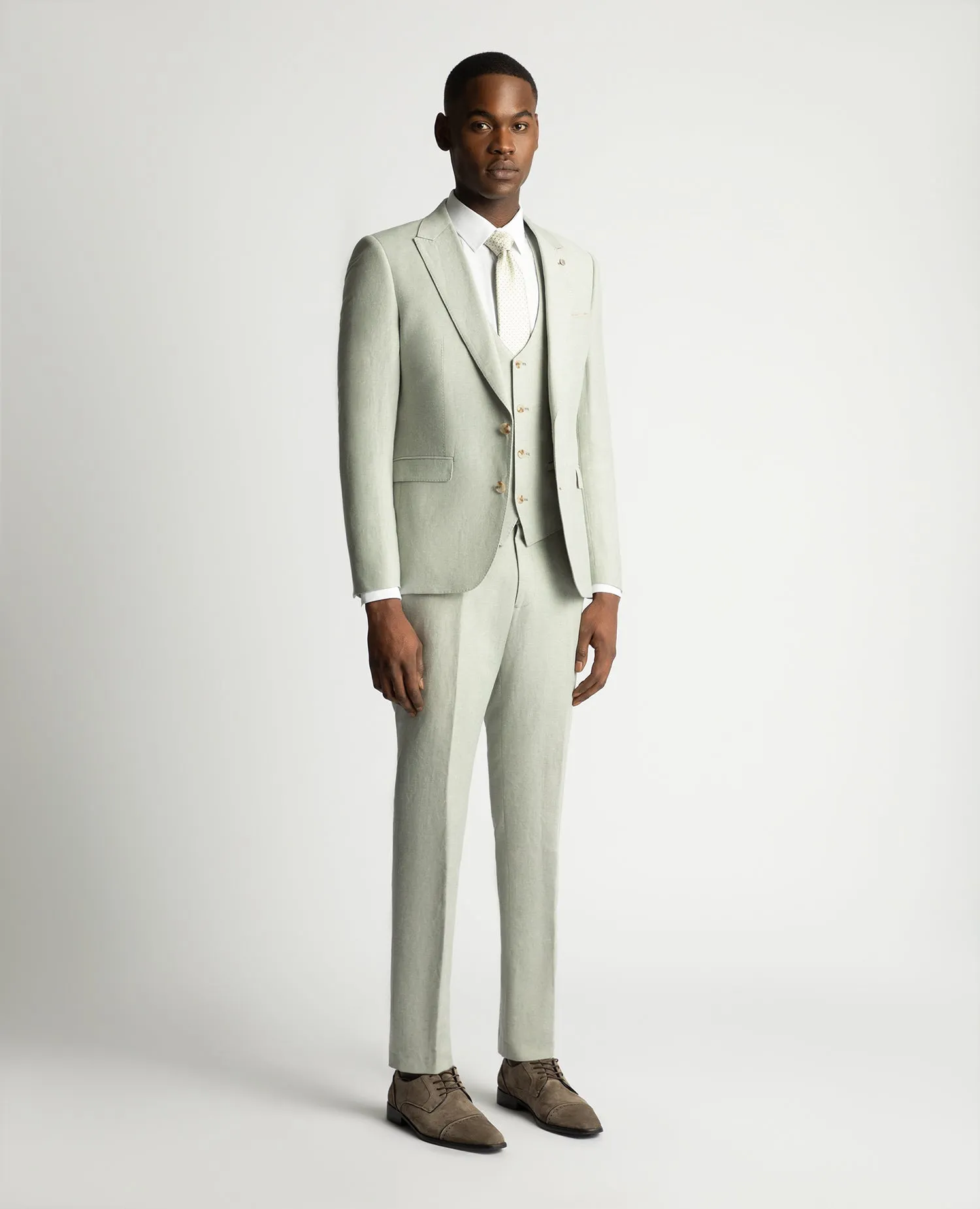 Slim Fit Linen-Blend Suit