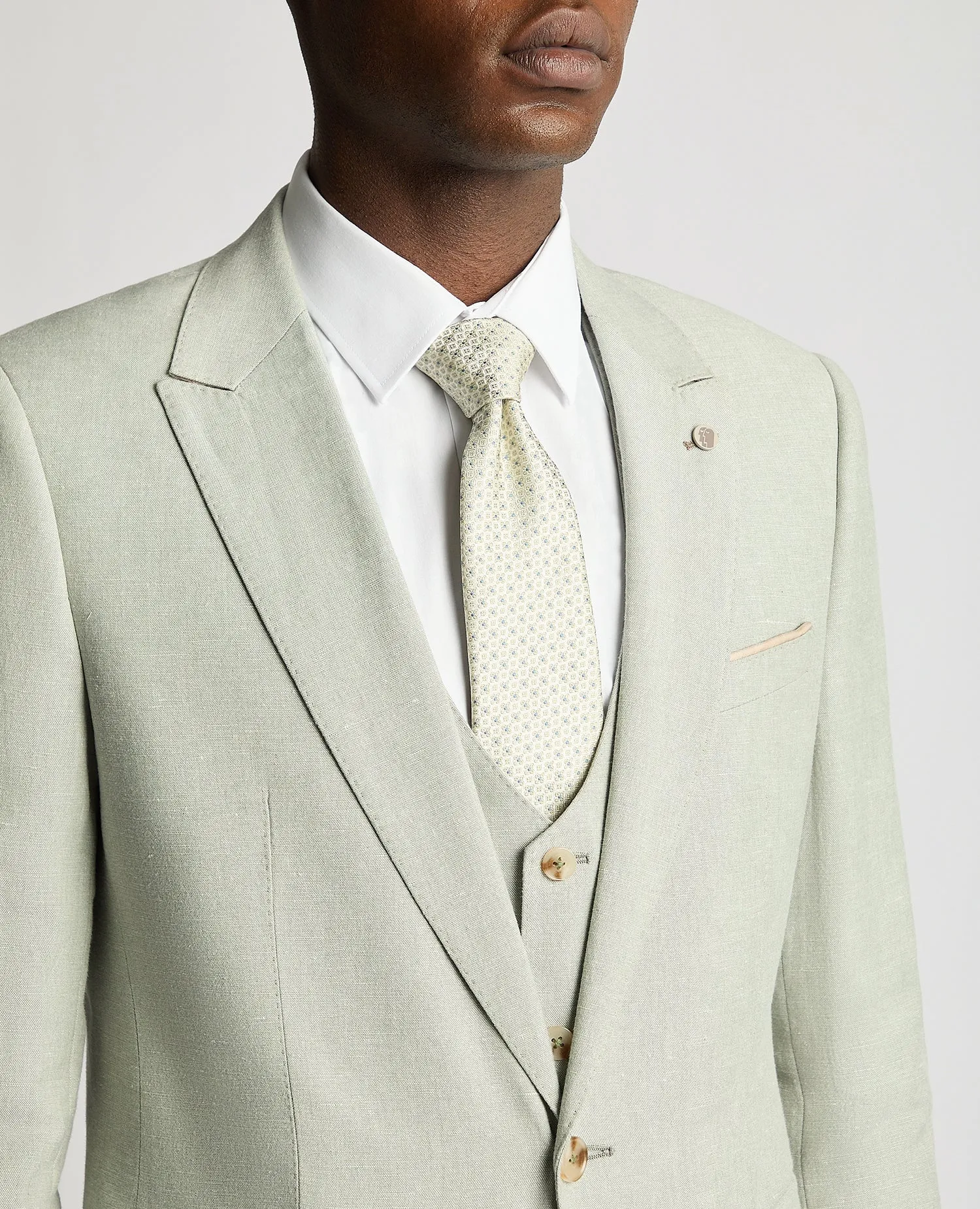 Slim Fit Linen-Blend Suit