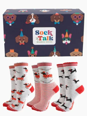 Sock Gift Box - Party Sausage Dogs