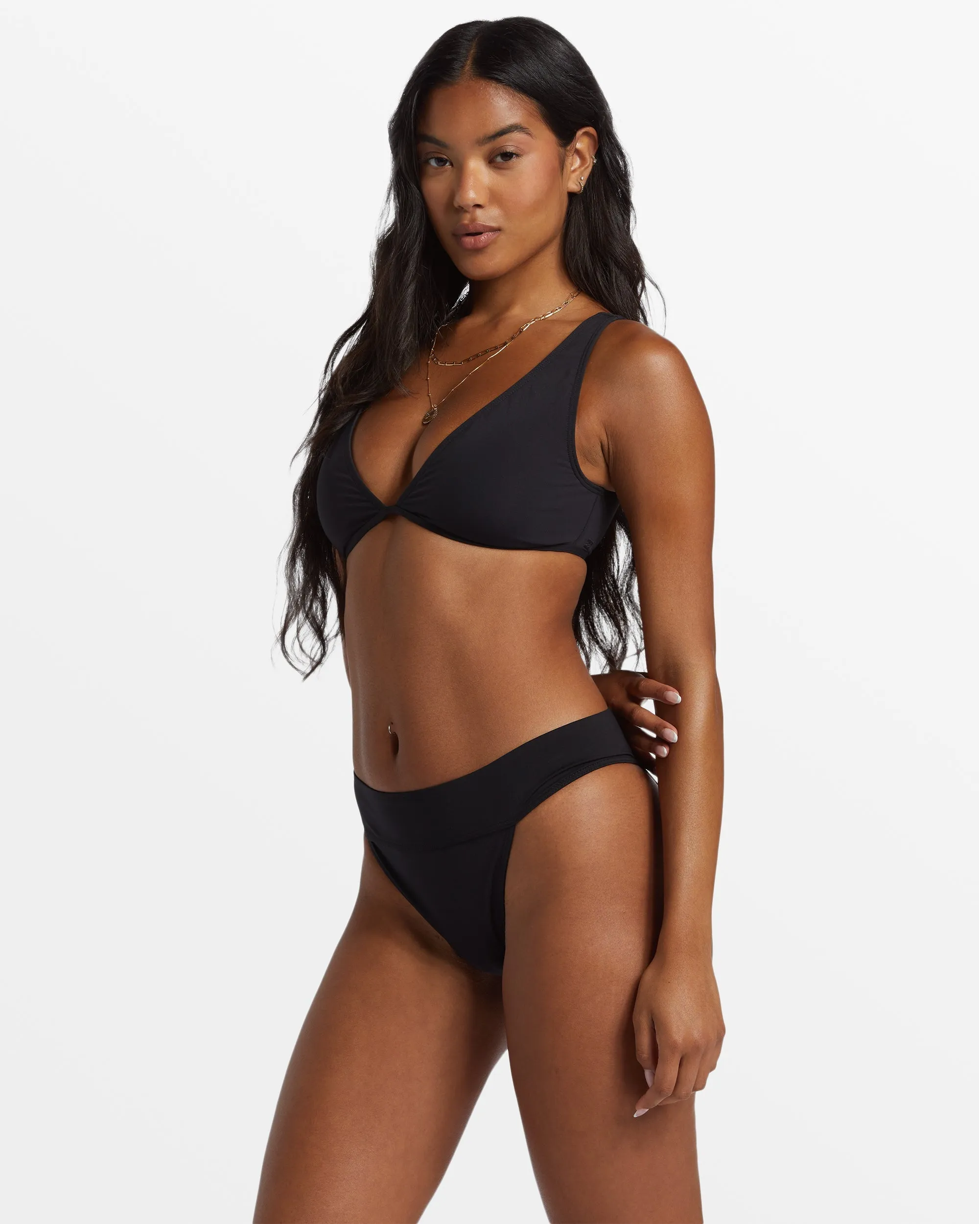 Sol Searcher Ava Tank Bikini Top - Black Pebble