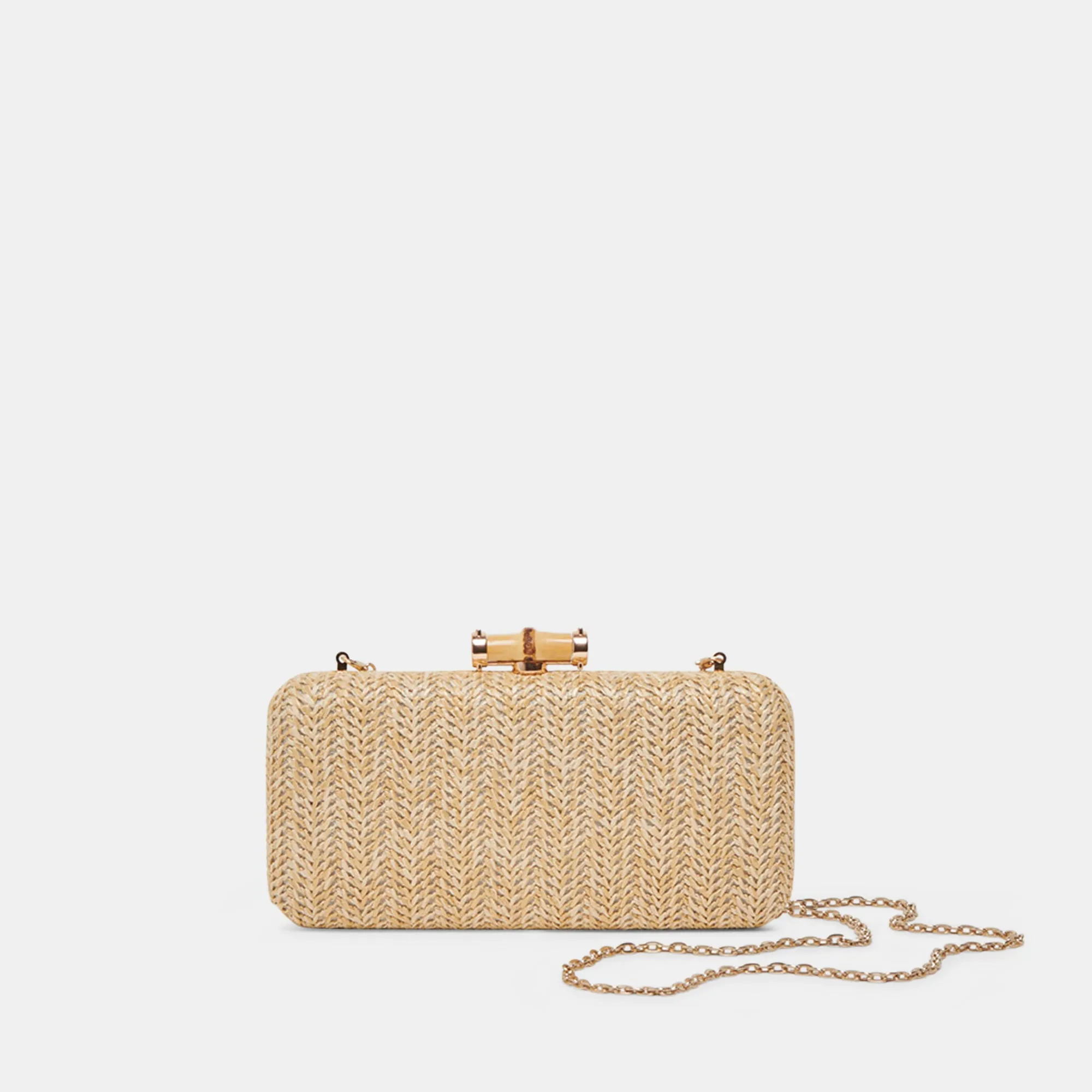 SOLACE CLUTCH NATURAL RAFFIA