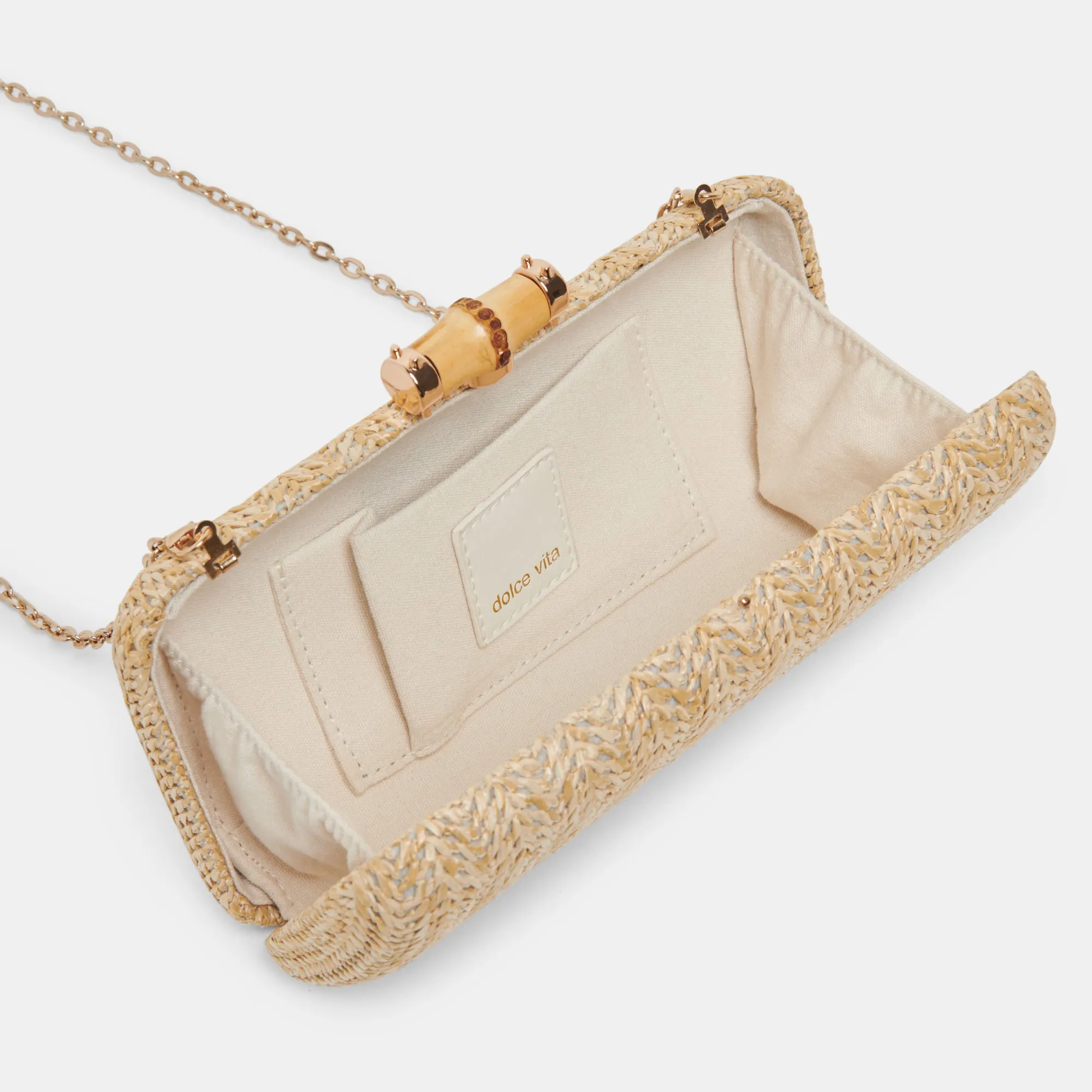 SOLACE CLUTCH NATURAL RAFFIA