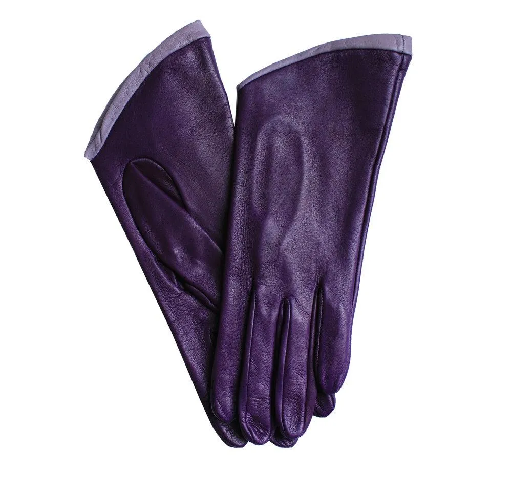 Sophianna - Women's Silk Lined Two Tone Leather Gloves