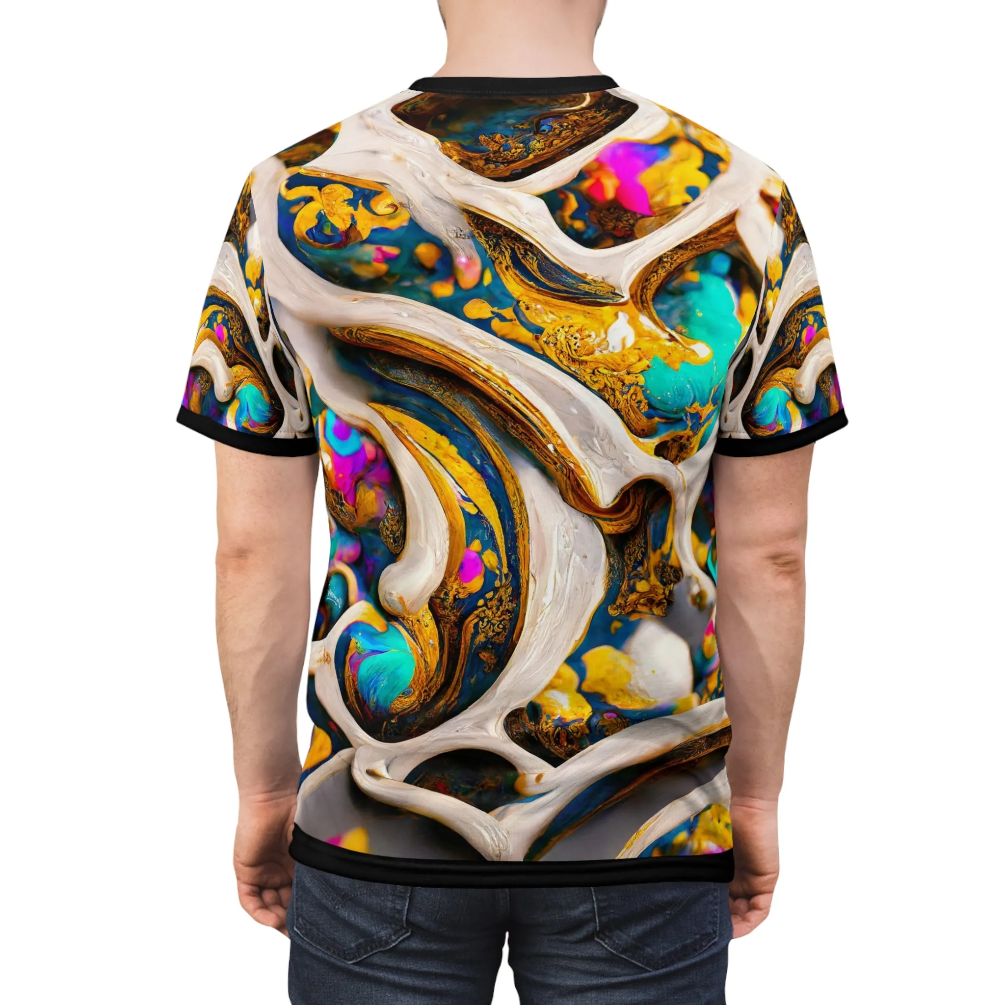 Spectrum Serenity T-Shirt Unisex Tee All over Print T-Shirt Abstract Art Tee Unisex Colorful T-Shirt | D20195