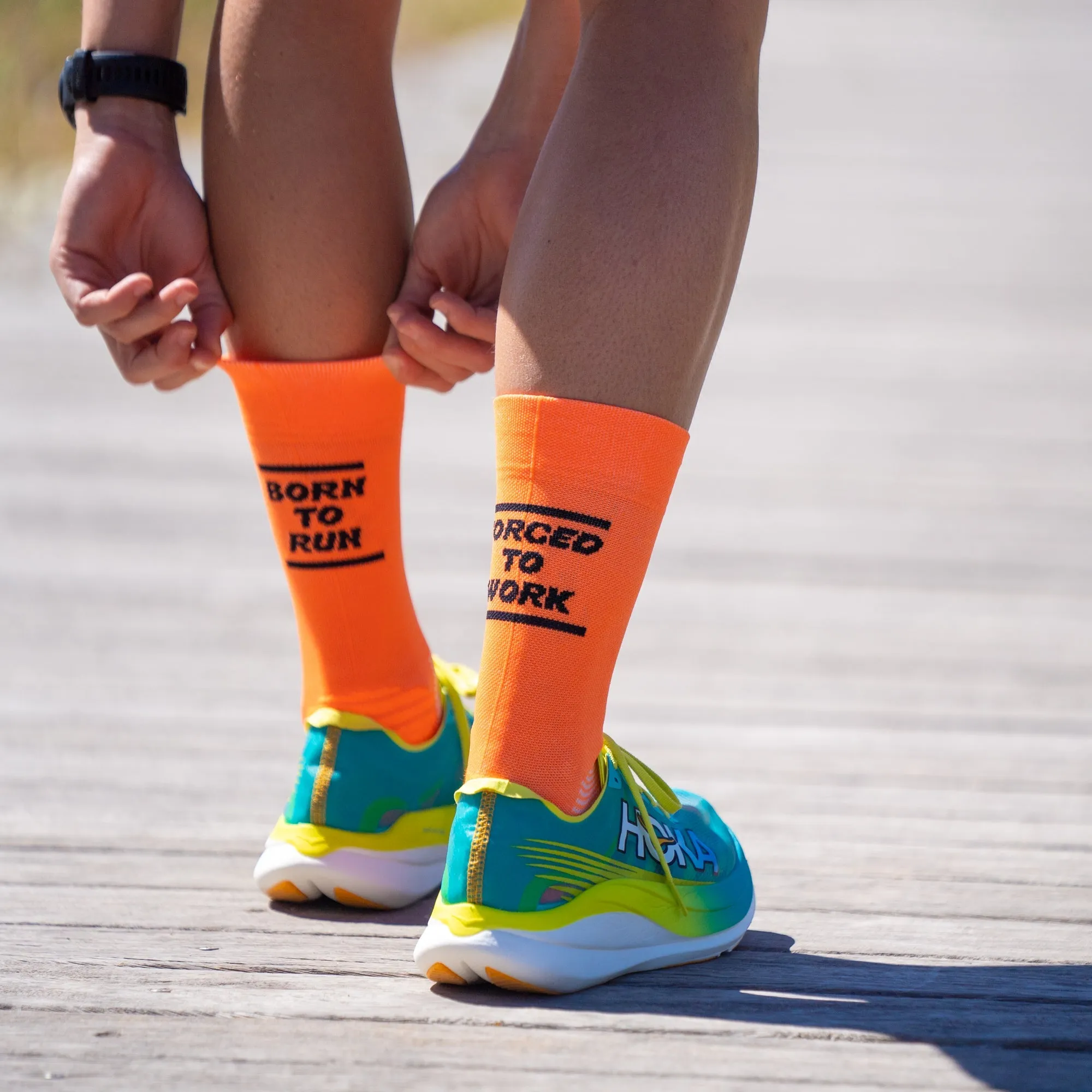 Sporcks Running Socks - Born To Run Orange