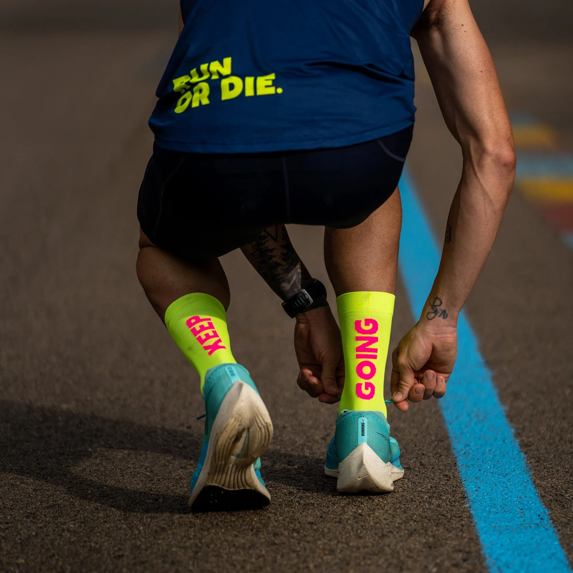 Sporcks Running Socks - Keep Going Yellow