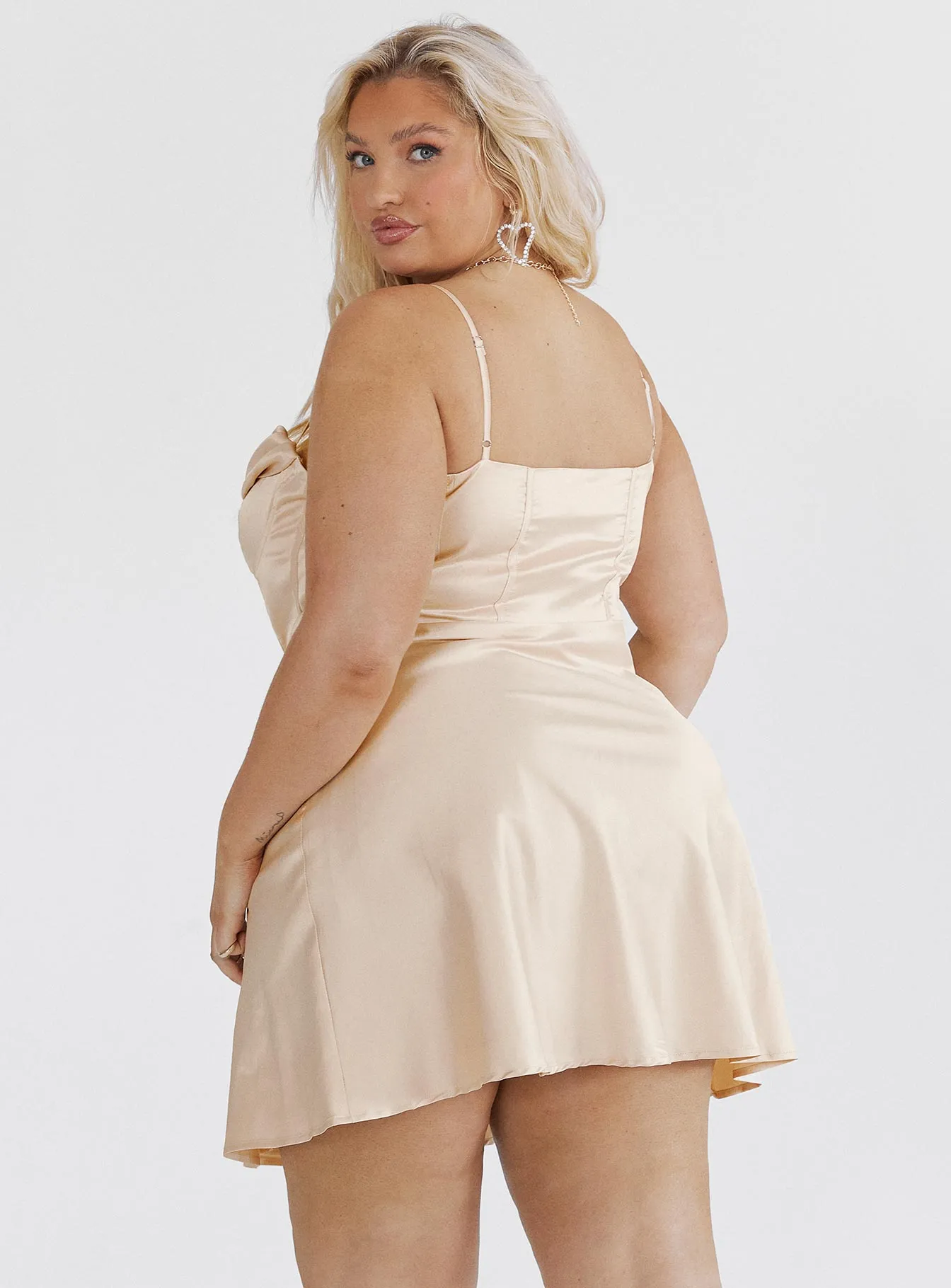 Spotlight Mini Dress Champagne Curve