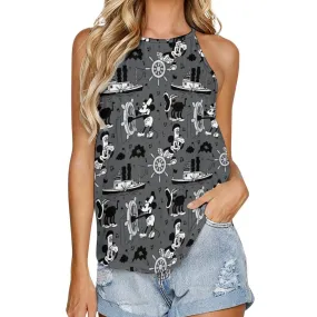 Steamboat Mickey Women's Round-Neck Vest Tank Top