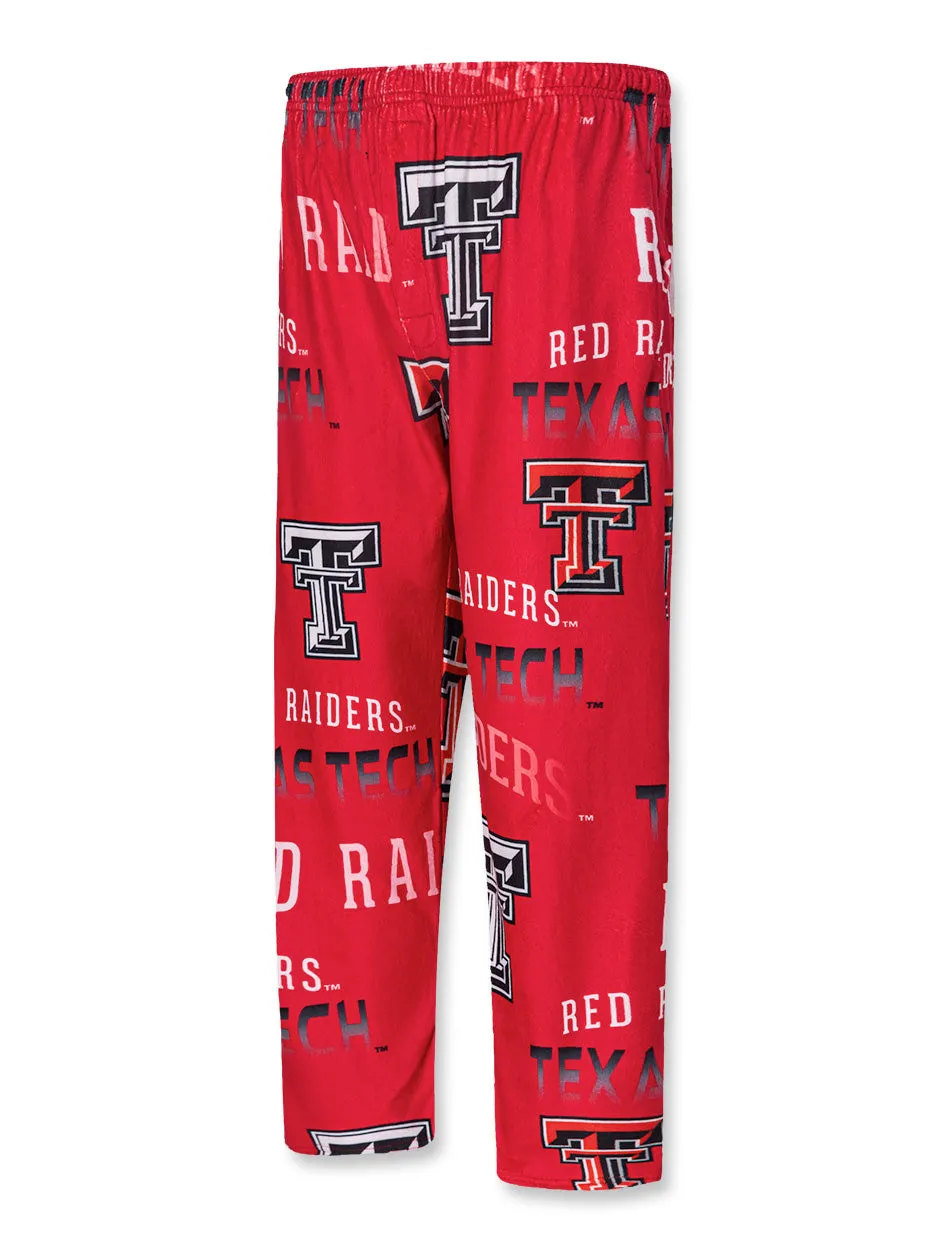 Texas Tech "Windfall" Mens All Over Patterned Microfleece Pajama Pants