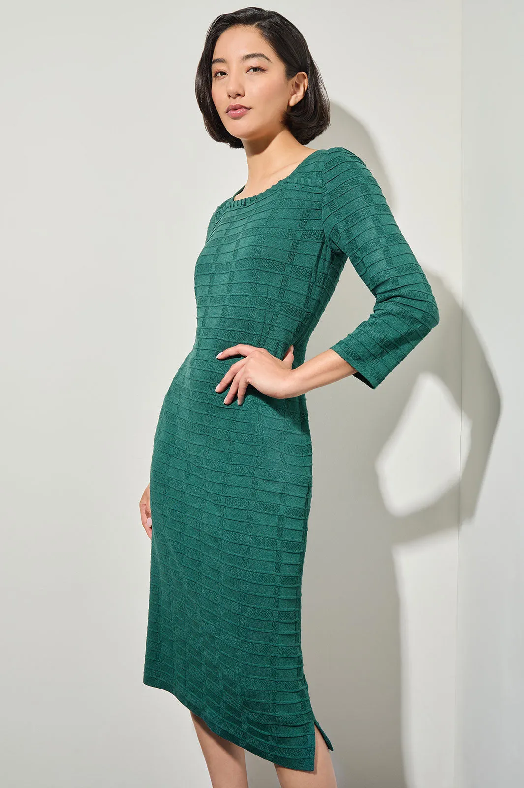 Textured Soft Knit Sheath Dress