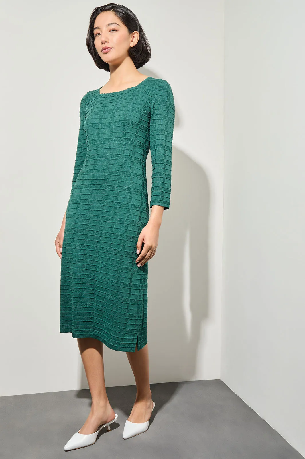 Textured Soft Knit Sheath Dress