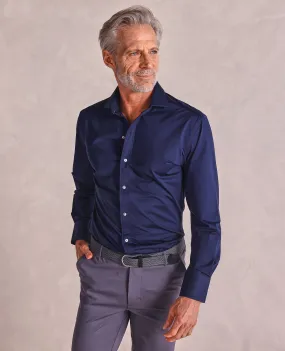 The Hayden - Non-Iron Knit Shirt - Navy