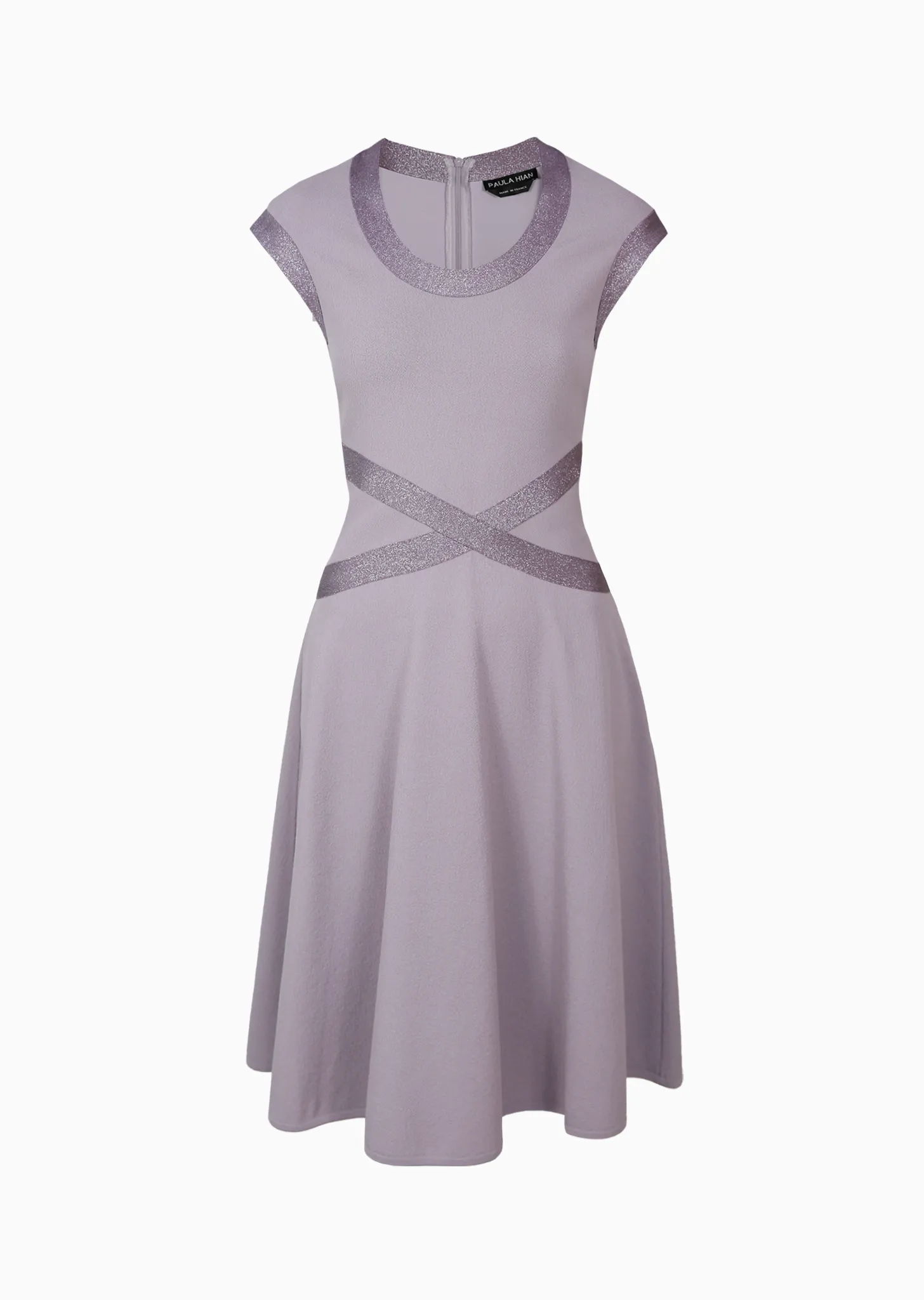 Trinette - Knit Dress with Metallic Trim