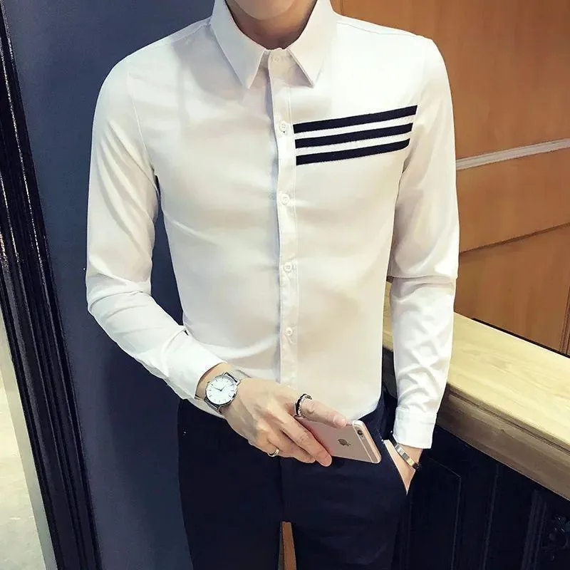 Trybuy Trendy Stylish Branded White Cotton Button-Up Shirt For Men