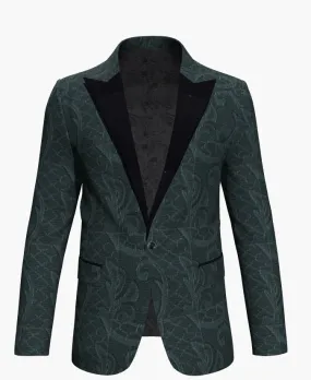 Tuxedo Green Brocade Jacket (Evening Wear Ceremony Book) J392/ J39134/200)