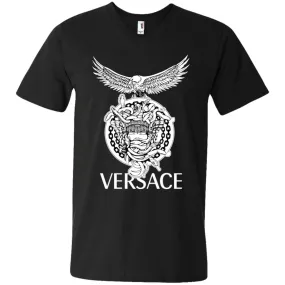 Versace Supervip Logo T-shirt Men V-Neck T-Shirt