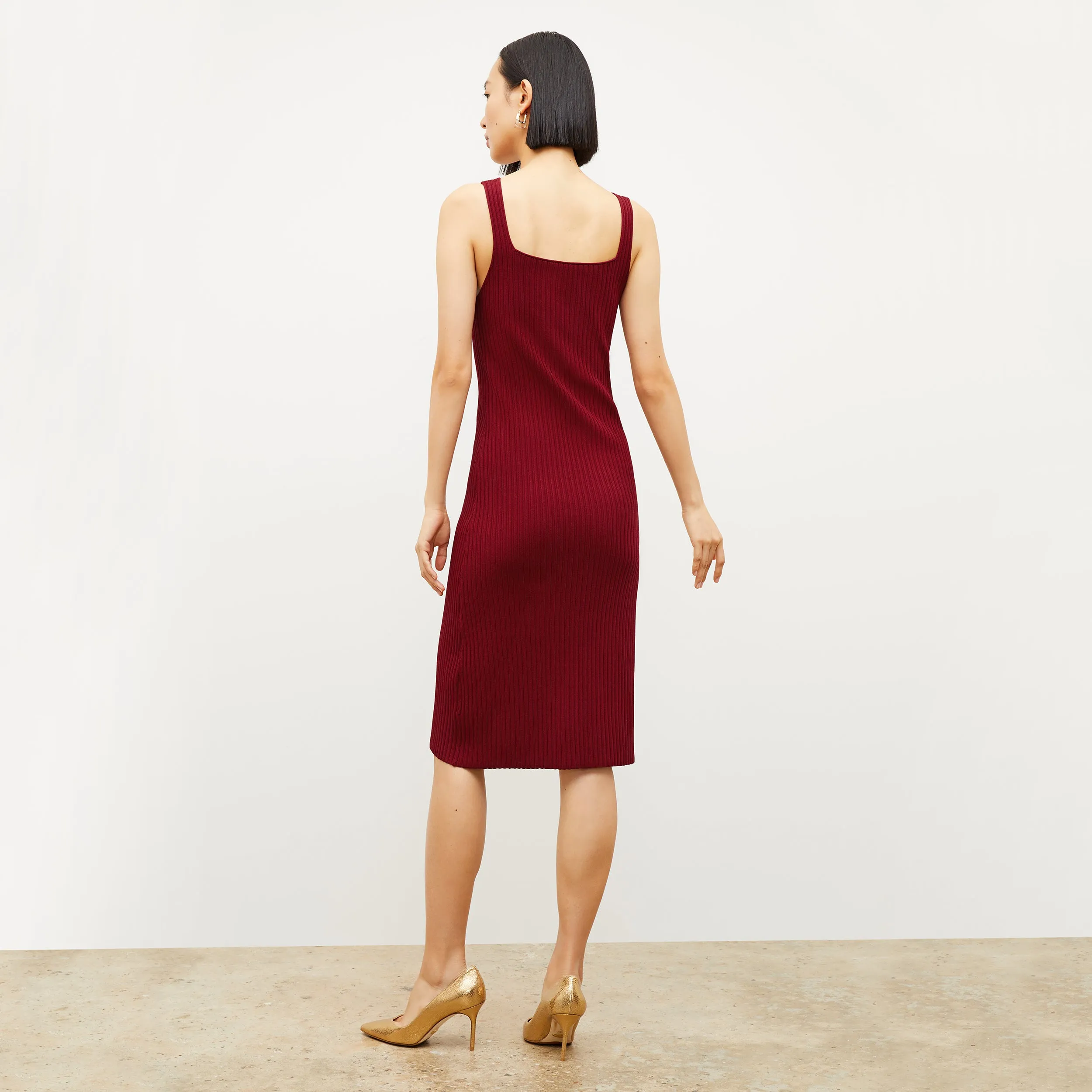 Vincent Dress - Ribbed Jardigan Knit :: Maroon