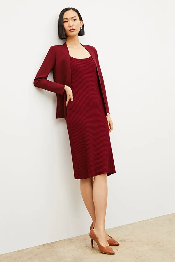 Vincent Dress - Ribbed Jardigan Knit :: Maroon