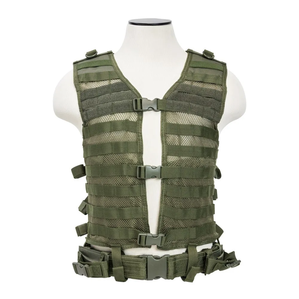 VISM Tactical MOLLE Vest w/ Hydration Pouch & Belt by NcSTAR