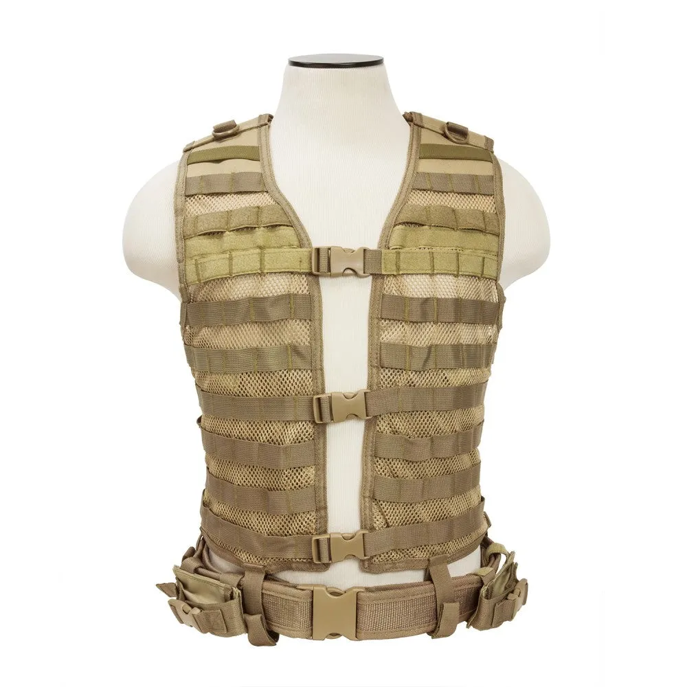 VISM Tactical MOLLE Vest w/ Hydration Pouch & Belt by NcSTAR