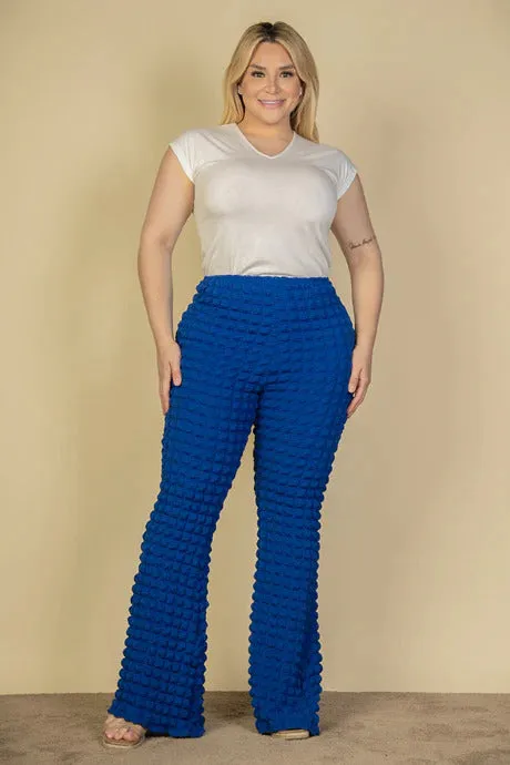 Voluptuous ( ) Plus Size Bubble Fabric Flare Pants - 3 colors