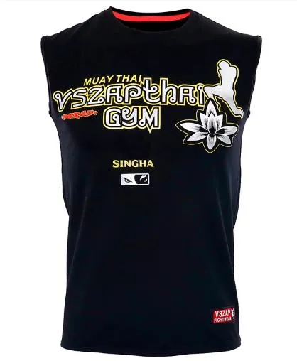 Vszap VTT008 Muay Thai Boxing Vest Tank Top S-4XL Black