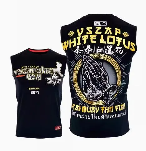 Vszap VTT008 Muay Thai Boxing Vest Tank Top S-4XL Black