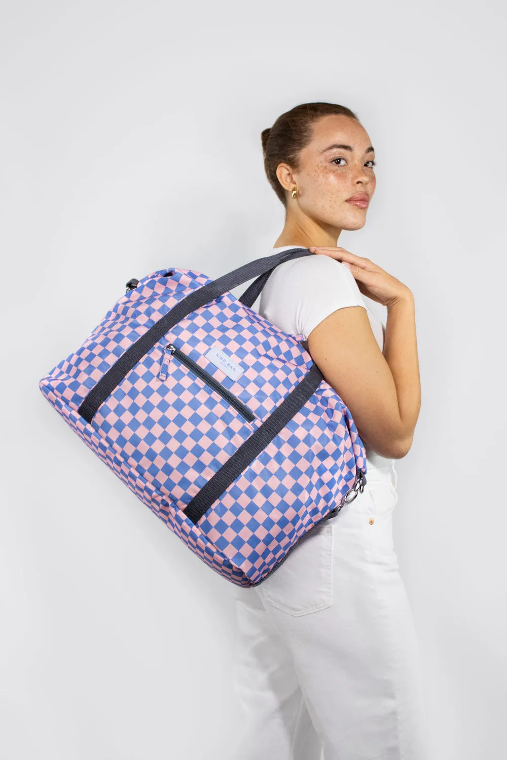 Weekender Bag | Checkerboard Blue & Pink