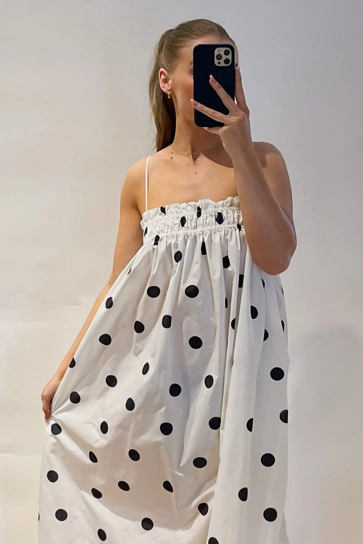 White & Black Polka Dot Dress